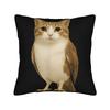 Cat Owl Funny Pillow Case  Graphic Pillow Cover Retro Trendy Cushion Cover For Office Car Home Decor