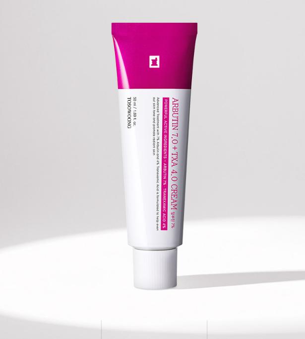 TOSOWOONG Arbutin 7% + Tranexamic Acid 4% Cream 50ml — Triple Brightening Formula with Niacinamide