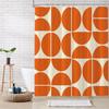 Orange Medieval Shower Curtain Bathroom Decorative Modern Abstract Geometric Art Shower Curtain, Waterproof 180X180Cm