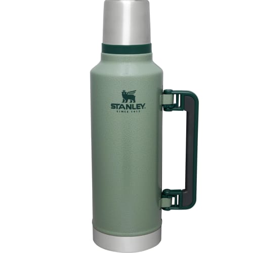 STANLEY Classic Vacuum Bottle, 1.9L, Green, Insulated, Hot & Cold, Stainless Steel, Recycled Stainless Steel, Perfect Gift, Dishwasher Safe (Official