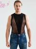 Exotic Sm Women Men'S New Sexy Sleepwear Plus Size Tight Outfit Fishnet Tank Tops Fashion Sweet Sheer Transparent Vest 536H