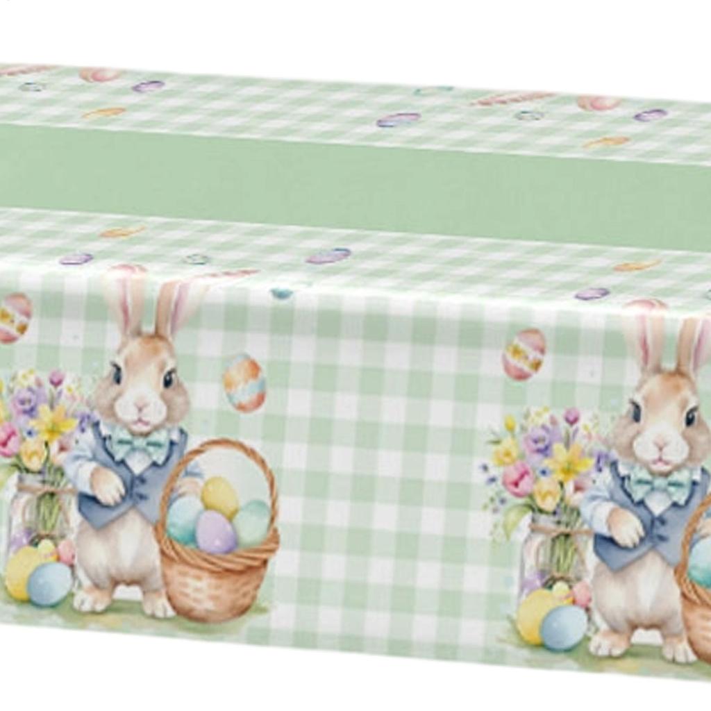 Tablecloths Easter Eggs Bunny Floral Tablecloth Party Table Decor Spring Colorful Flower Buffalo Plaid Dining Table Cloth