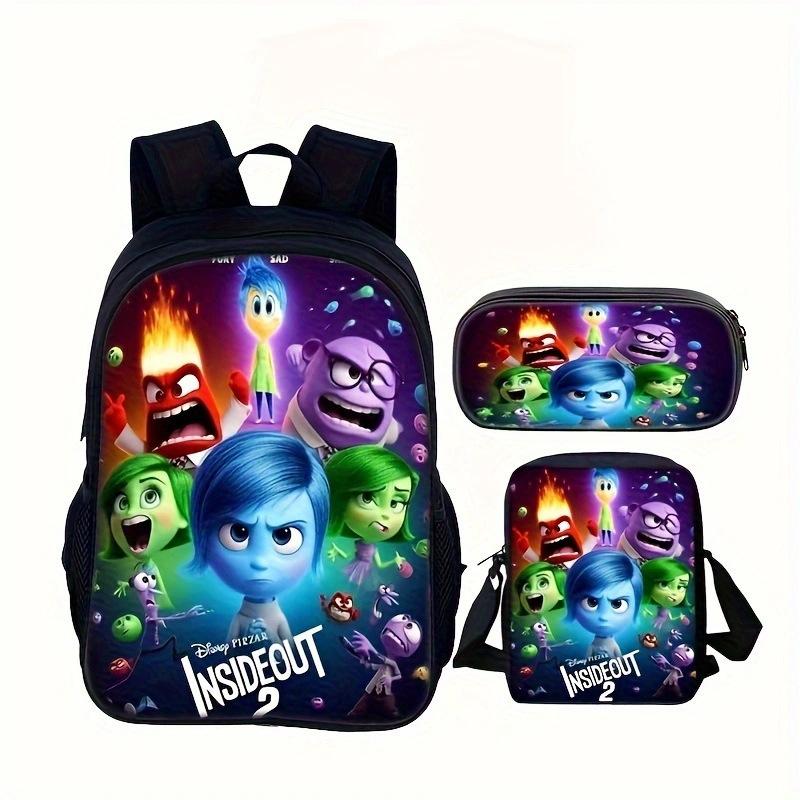 Brain Secret Service Inside Out Cartoon Three-Piece Set School Bag School Bag School Backpack Backpack
