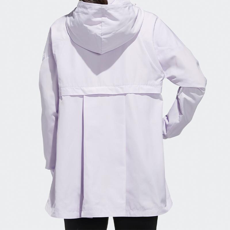 Adidas Alphabet Logo Printed Hooded Outerwear, Women Functional Sports Jacket Light Purple FM9258