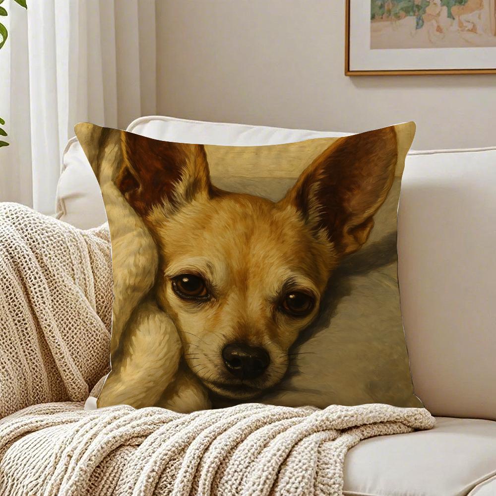 CChihuahua Cushion Cover Pillowcase Antidustmite living Room Sofa Decor Cushion Room