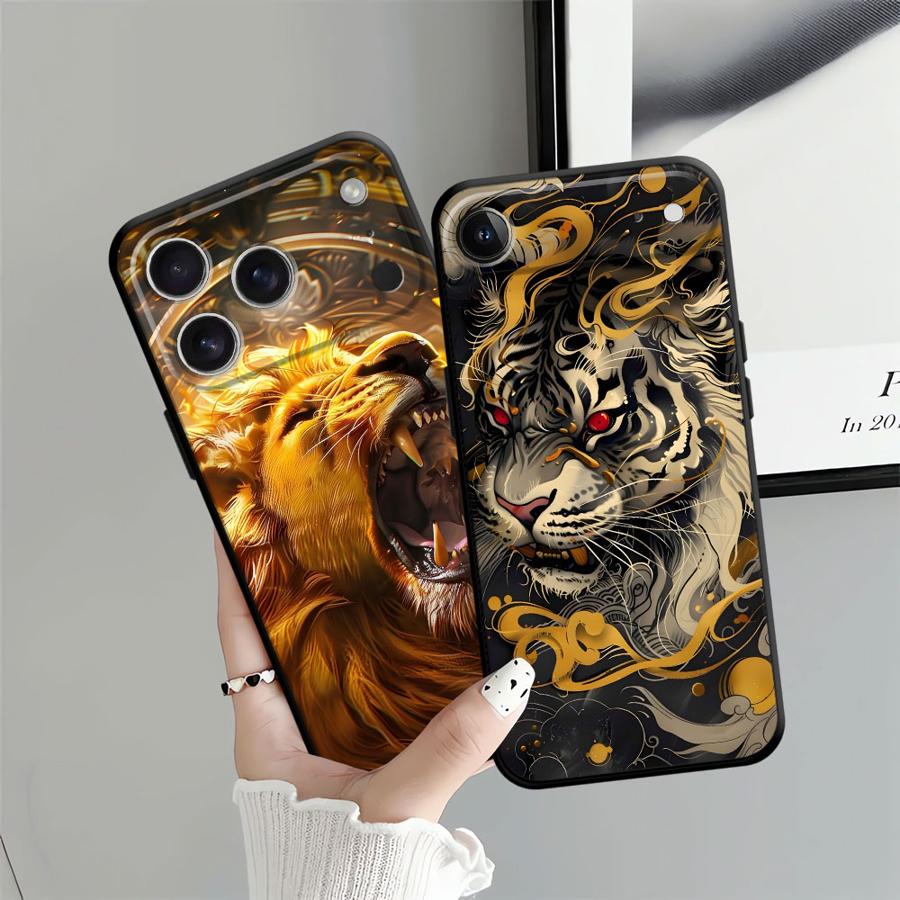 Cool Tiger Lion Case for Apple iPhone 17 Pro Max XR XS MAX 15 Pro 7 8 Air 12 13 16 14 11 Funda Phone Cover