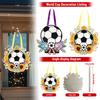 Soccer Ball Themed Decorative Hanging Sign with Floral Accents and Ribbon for Party Celebration Indoor Outdoor Use