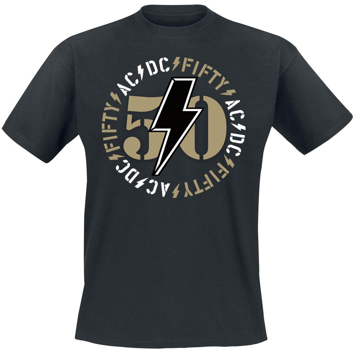 

AC/DC 50th Anniversary Lightning Hard Rock Tee for Fans Who Love Band’s Iconic Design in Casual Wear 4XL