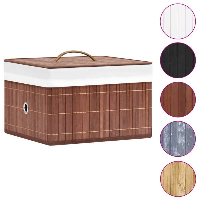 VidaXL Bamboo Storage Boxes 4 Pcs Brown