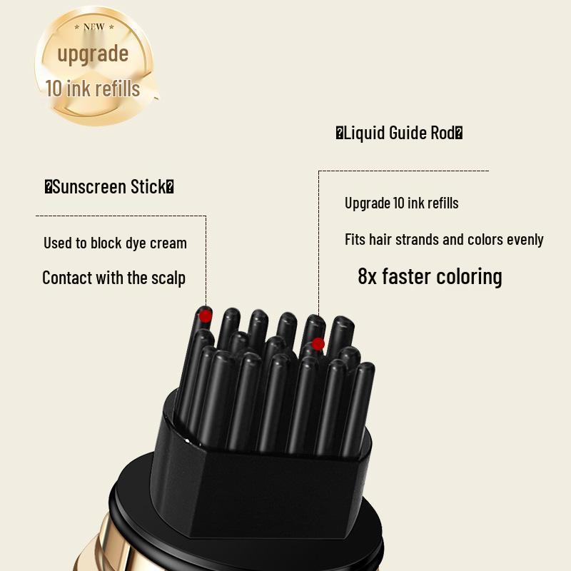 Golden Tube Hair Dye Pen with Comb – Long-lasting White Hair Concealer and Styler