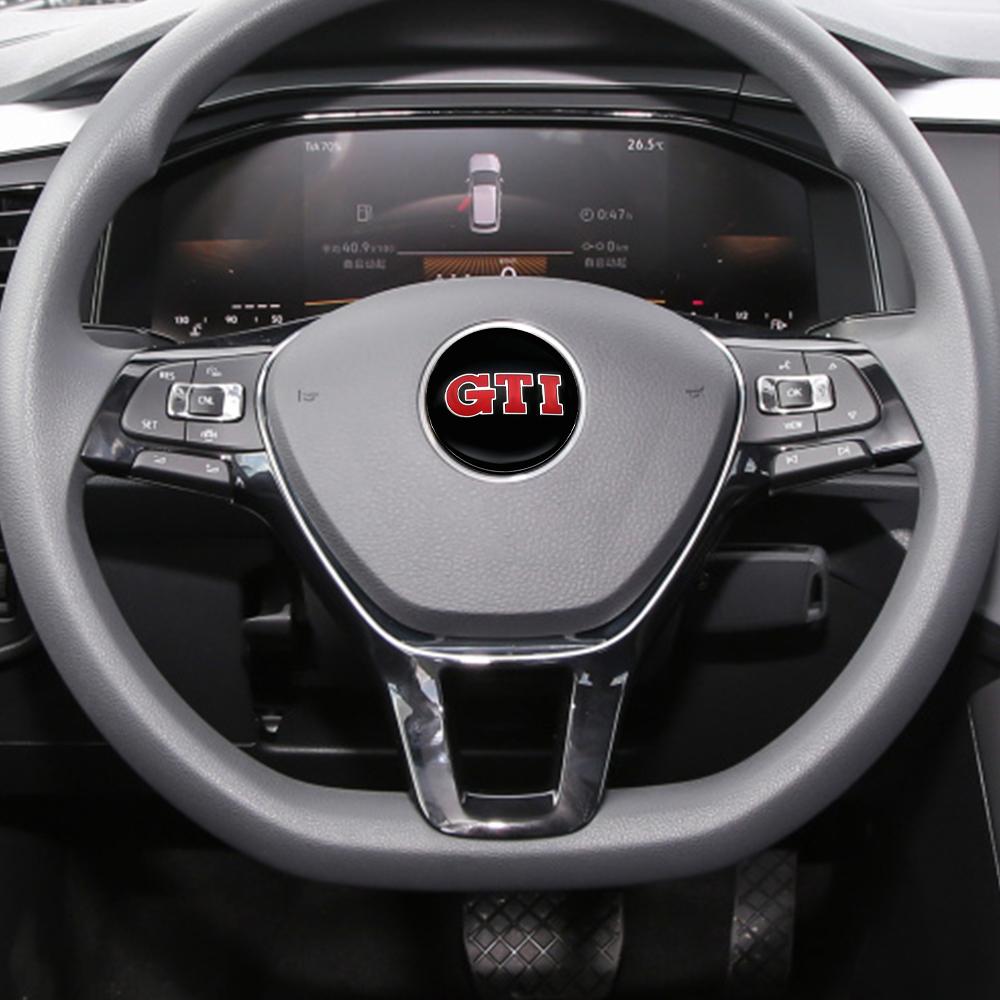 3D Aluminum 45/50MM Car Steering Wheel Emblem Sticker For Volkswagen VW R GTI ABT Golf Polo Tiguan Passat Sharan 4 Motion Touran  ZG9