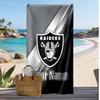 Las Vegas Raiders Custom Beach Towel, Print Your Name Text Lightweight Absorbent Towel for Swimming Travel