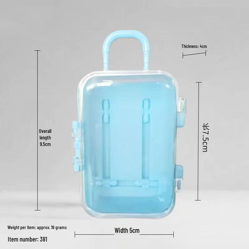 Cute Cartoon Number Jewelry Trolley Case: Transparent, Retractable Mini Storage Box
