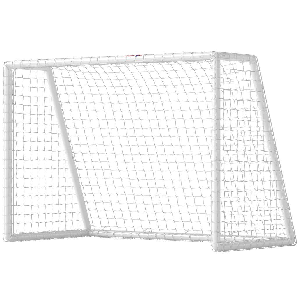 Football goal, sturdy net, plastic frame, pegs, 180L x 92W x 124H cm, white