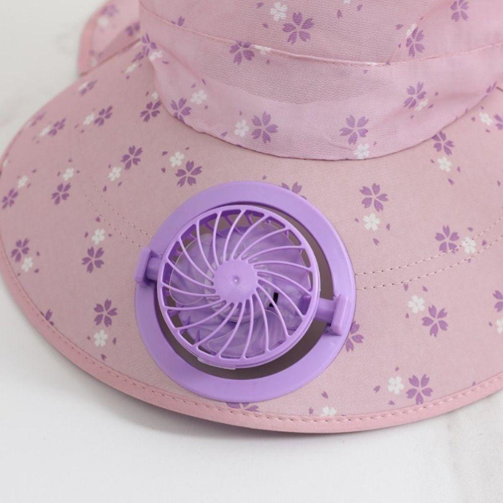 USB Charging Solar Fan Cap Anti-UV Cooling Fan Hat Women Sun Hat Fisherman Hat  Summer Season