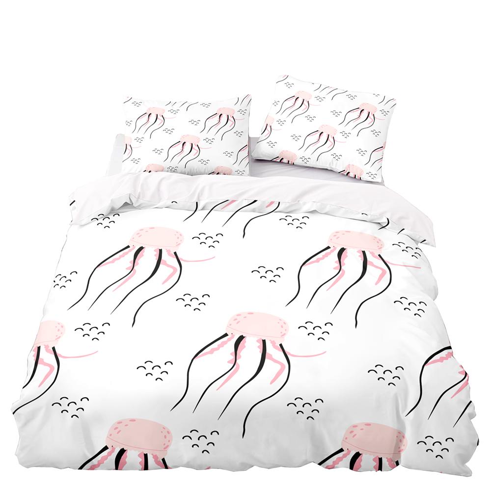 

Постельный комплект с принтом розовых сердец 2/3 предмета, светло-коричневый пододеяльник с оленями и наволочкой, милый белый комплект для двуспальной, королевской и суперкоролевской кровати EU single(135x200cm)