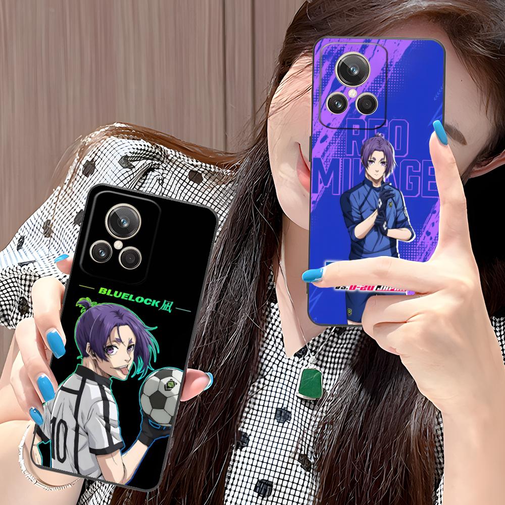 Blue Lock Reo Mikage Matte TPU Mobile Phone Case for Realme 15 14 13 12 11 10 9 Pro Plus T i Lite 5G Colorful Printing Cover