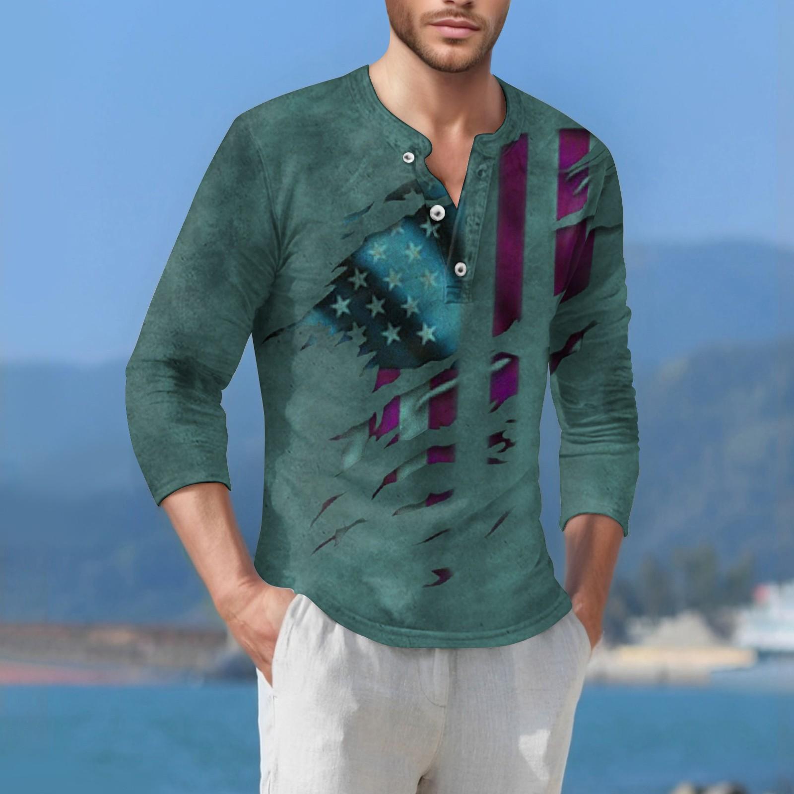 

Мужская футболка уличная повседневная мода с длинными рукавами L циан