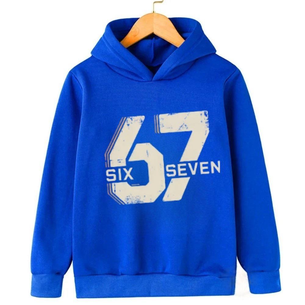 Fashion Men and Women's Hoodies Funny Letter 6 7 Print Hoodies Pullover Casual Sweatshirt Top Outdoor Long Sleeve Clothing