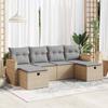 VidaXL Garden Lounge Set with Cushions 6 Pcs Beige Braided Resin 3325944