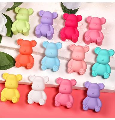 CH33 2Pcs Solid Color Bear Acrylic Beads Beautiful Beads Pen Diy Bracelet Jewelry Handmade Beads Material Trend Accessories