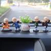 Shaking Head Monk Car Ornament Set - Cute Interior Decoration for Men and Women