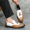 Classic Brogues Men Shoes Business Office Oxfords Casual Lace Up Fashion Men Suits Shoes Pure Leather Wingtip Retro Dress Shoes