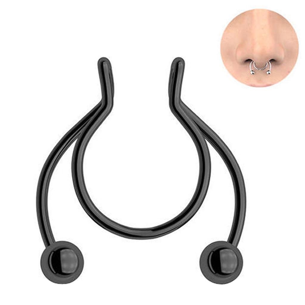 Septum Ring Clip Horseshoe Hoop Ring Stainless Steel Non Piercing Nose Rings