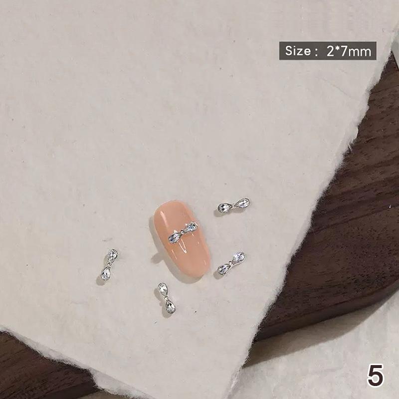 

10Pcs DIY Decoration for Nails Craft Shiny Zircon Nail Art Rhinestones Flatback Gemstones Bowknot Flower Charms