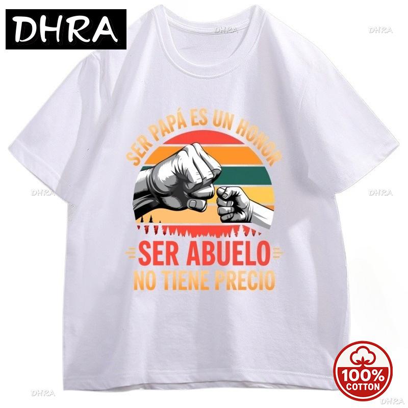 Ser Papa Es Un Honor Tshirts Spanish Grandfather T Shirt Retro Grandpa Tshirt Casual Soft Loose Cotton Short Sleeve Oneck Tees