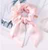 Hot Summer Mulberry Silk Hair Tie Large Satin Fabric Scrunchies Hair Band Woven Bow Hair Rope for Women