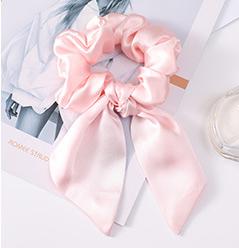 Hot Summer Mulberry Silk Hair Tie Large Satin Fabric Scrunchies Hair Band Woven Bow Hair Rope for Women