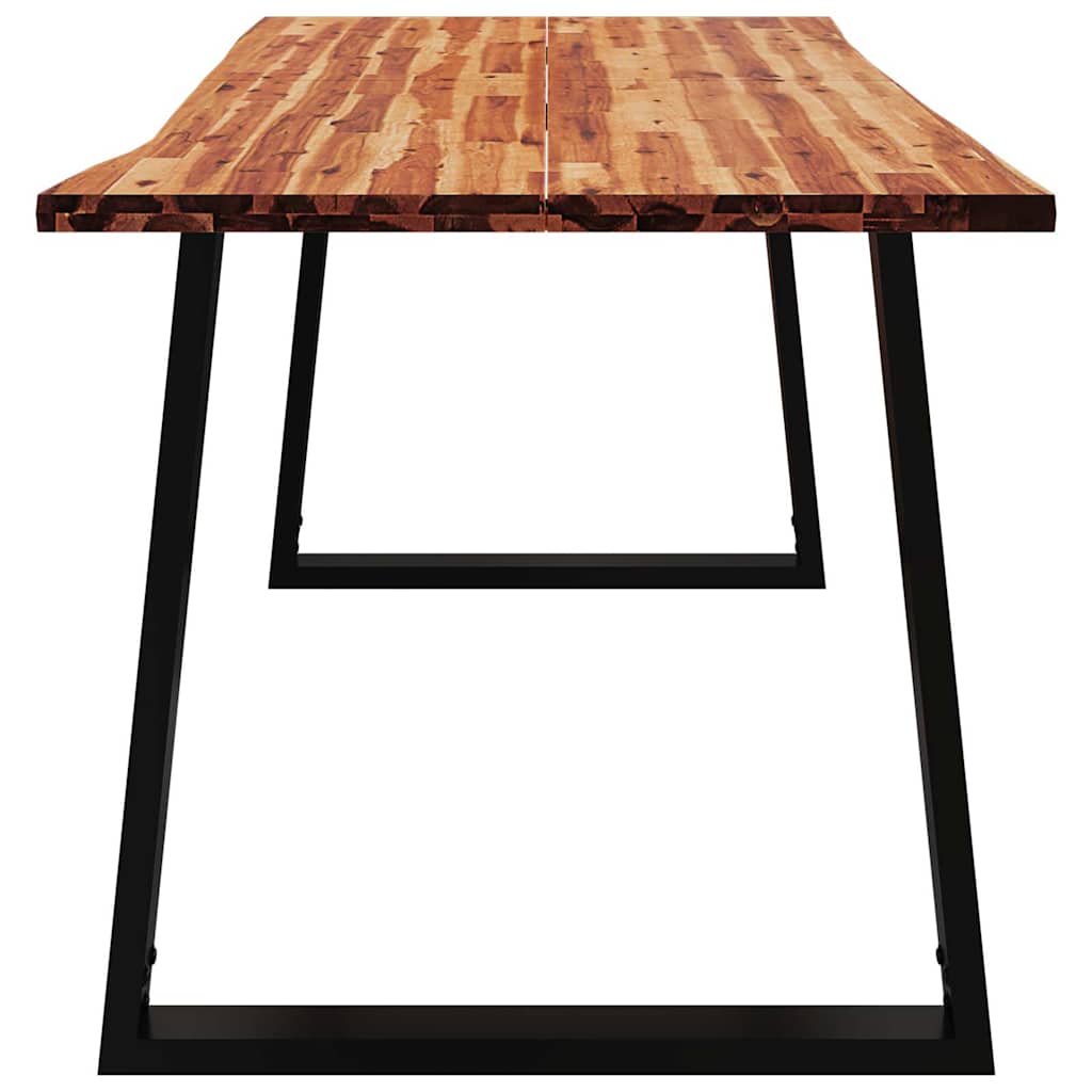 Dining Table with Live Edge 160 x 80 x 75 cm Solid Acacia Wood