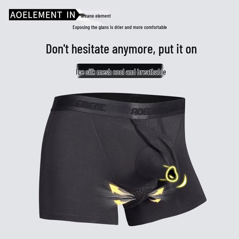 Aoyuansu Men's Modal Separation Pouch Boxer Briefs 3-Pack