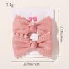 Shrimp Skin Baby Girl Cute Hairpin Set Pink Plaid Lace Bow Clip Hair Accessories 5058