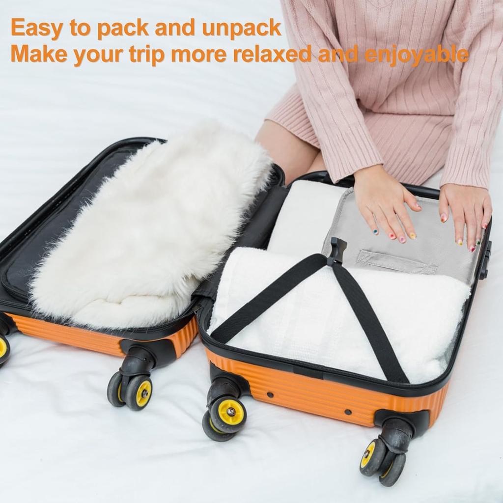 Suitcase Organizer, 3 Tiers Travel Luggage Organizer, Portable Hanging Travel Shelves, Space Saver Collapsible Hanging Packing Cubes