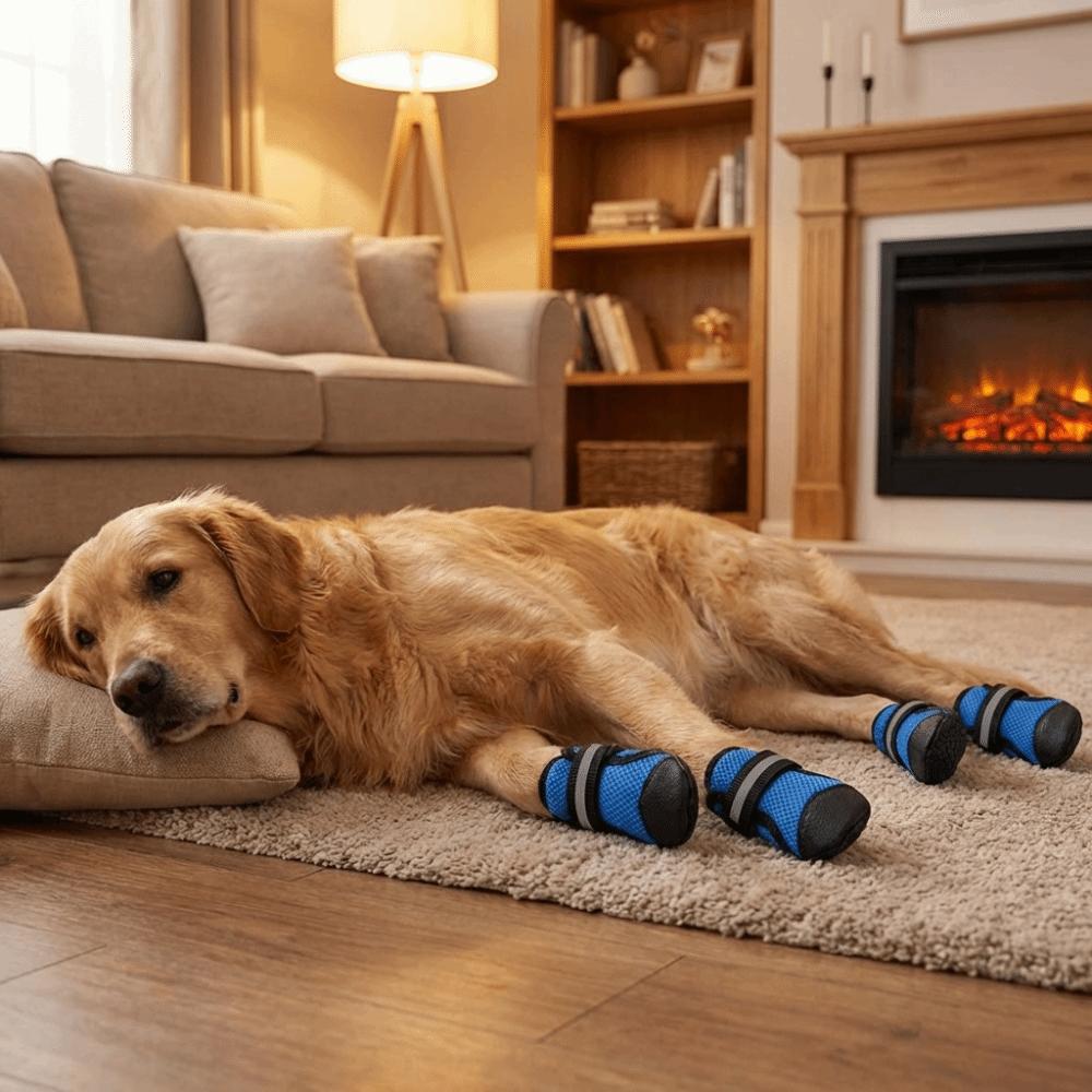 4 pcs/set Breathable Pet Shoe Cover Soft Sole Dog Walking Boots Dog Mesh Shoes  Running Activities