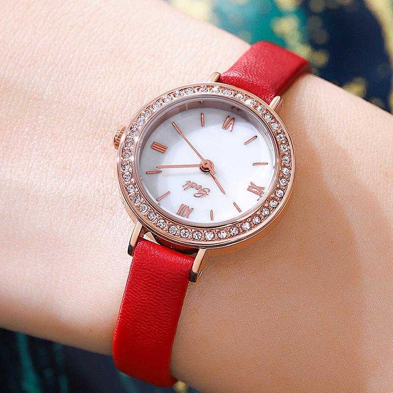 

High Value Round Women S Watch Fashionable Atmosphere Diamond-Encrusted Waterproof Quartz Watch