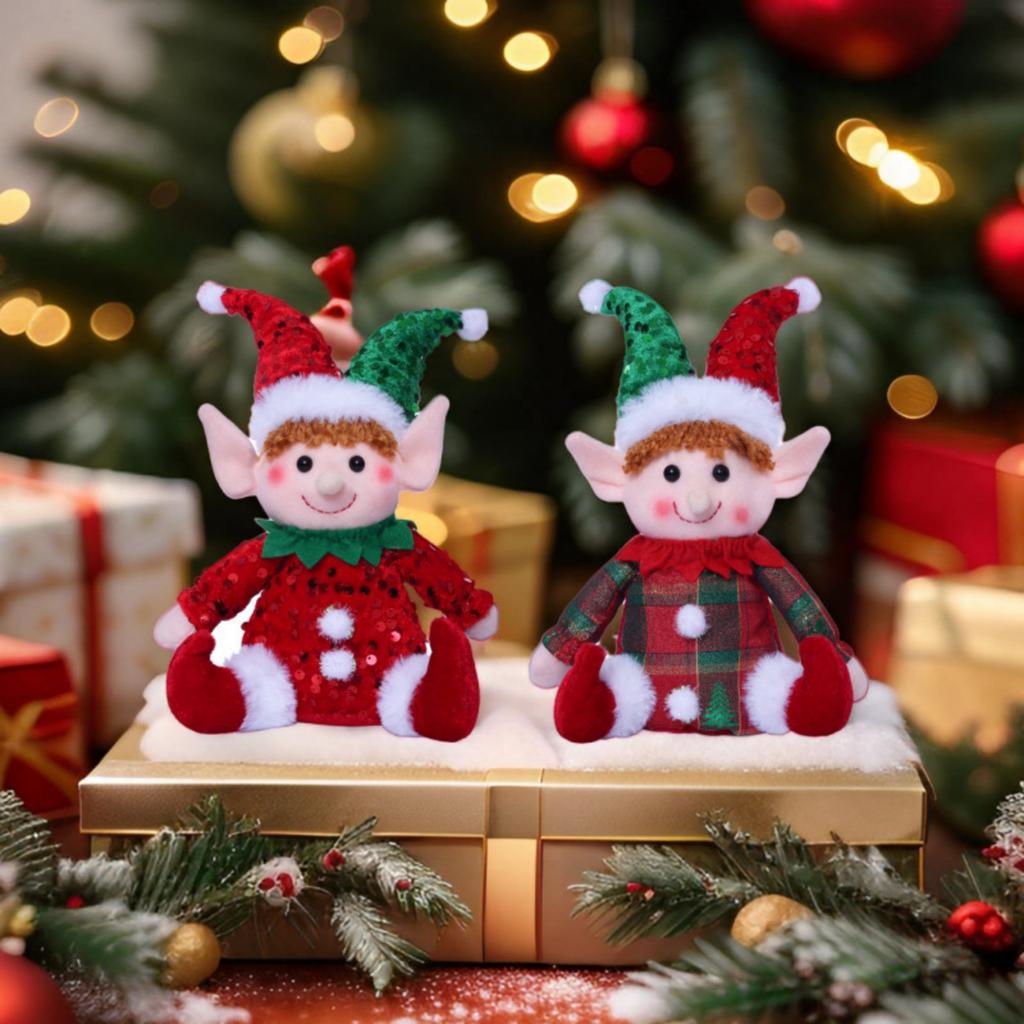 Christmas Red And Green Doll Ornaments Christmas Tree Decorations Hotel Window Decorations