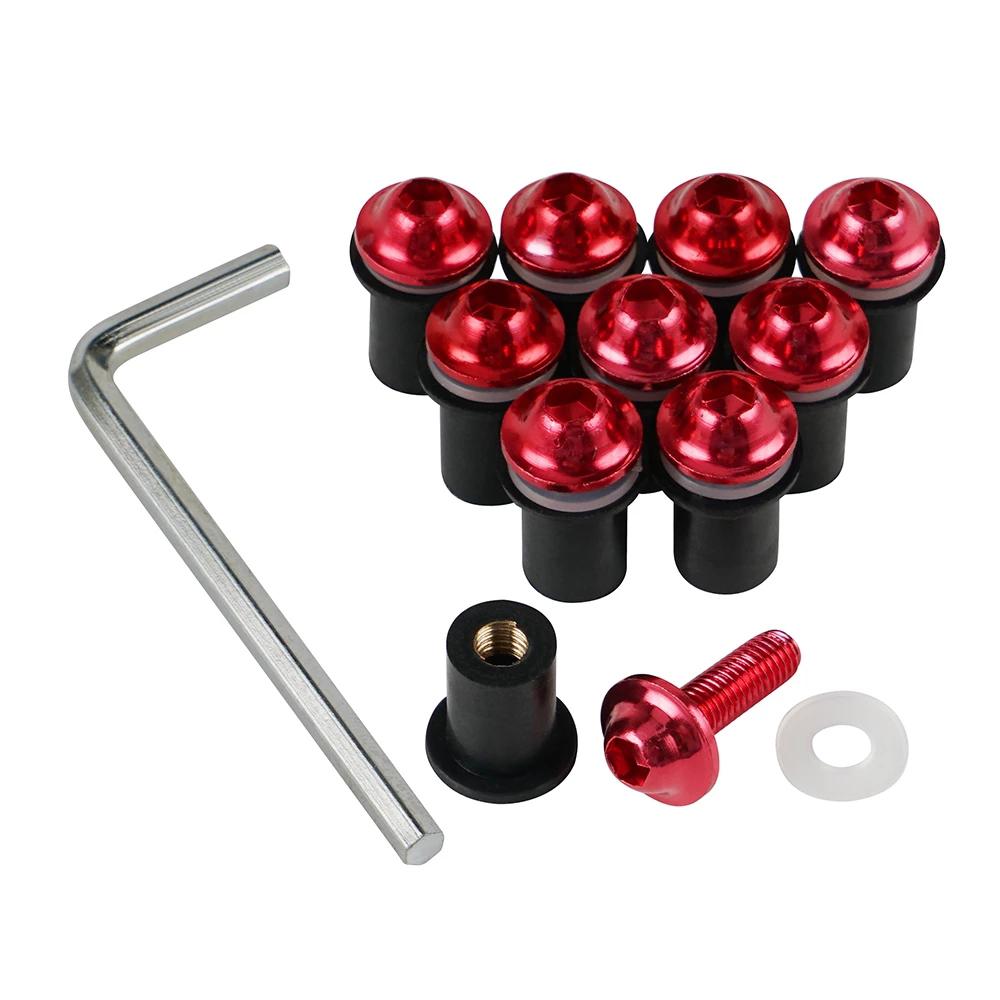 CNC Aluminum Motorcycle Fastener Motorcycle Windscreen Screw Windshield Bolts M5 Windscreen Nuts