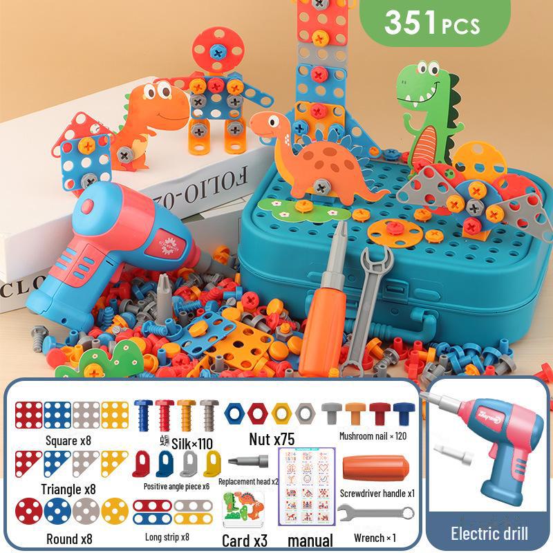 Children's Educational Screw Assembly Toy: Electric Drill & Tool Box for Boys