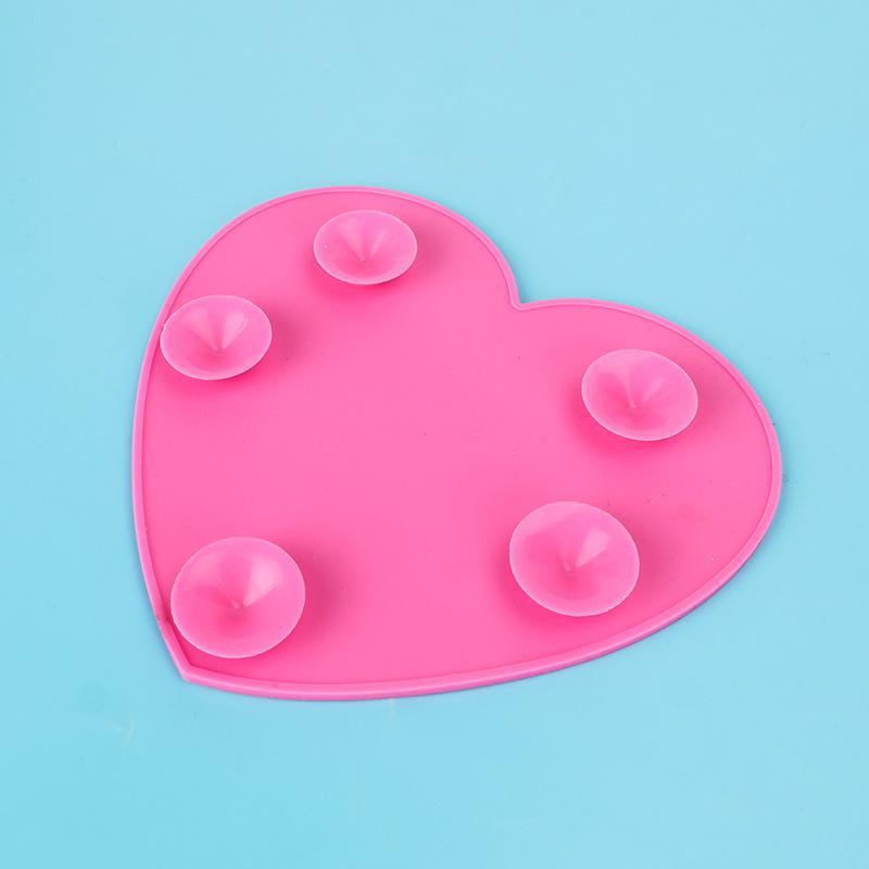 Makeup Brush Storage Pad Silicone Washing Pad Suction Cup Heart Shaped Beauty Cleaning Pad Creative Household Products