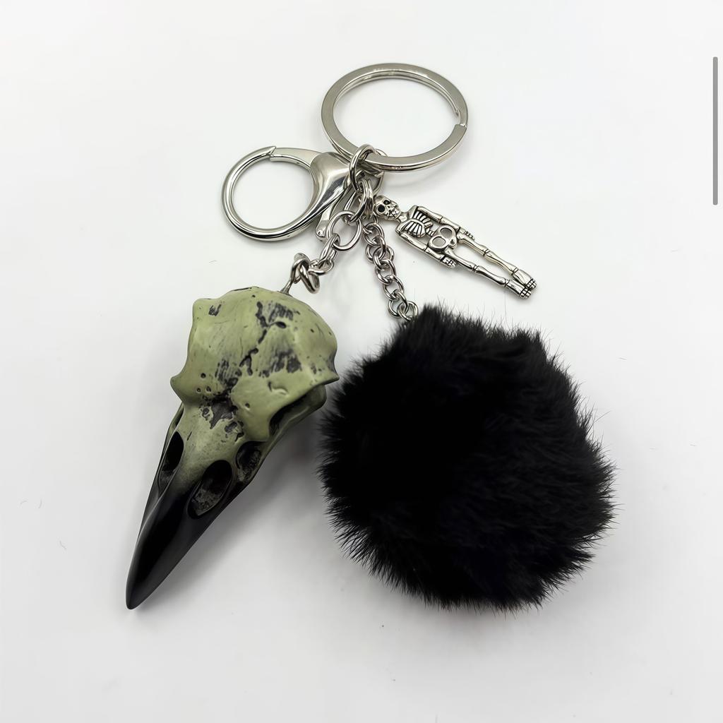 Dark Aesthetic Resin Skeleton Keychain Lightweight Carabiner Clip Multi Purpose Bag Charm Halloween Gift Choice