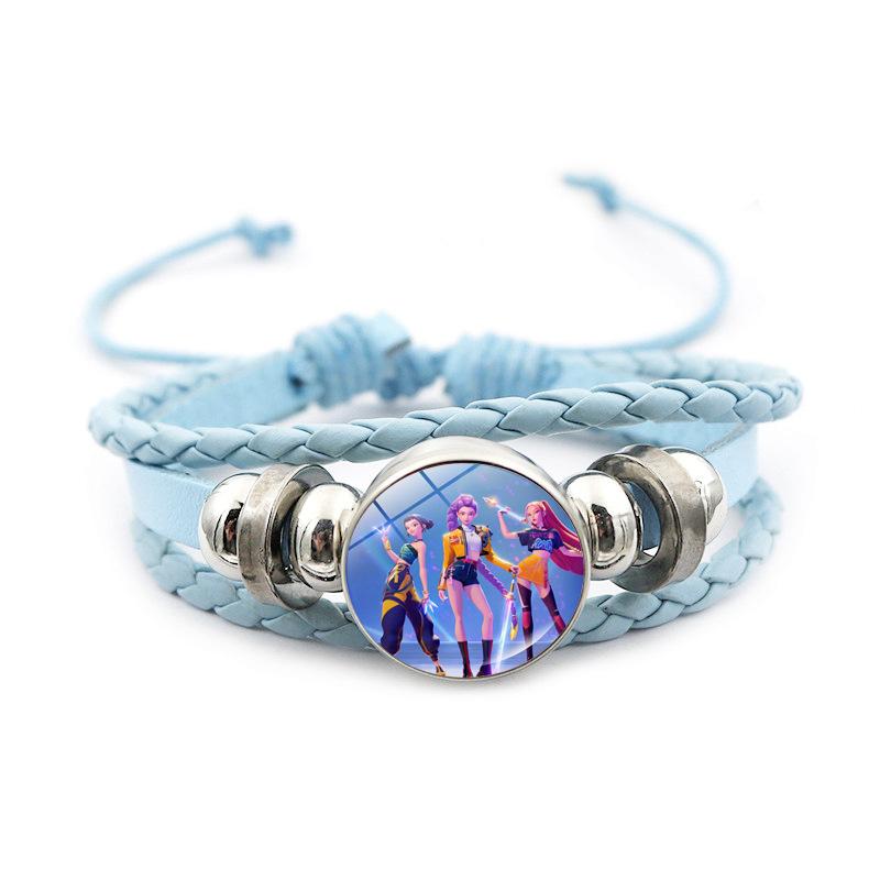 KPop Demon Hunter Bracelet Cartoon Anime Cosplay Bracelet Woven Rope Chain Pendant Fashion Accessories Girl Peripheral for Fans