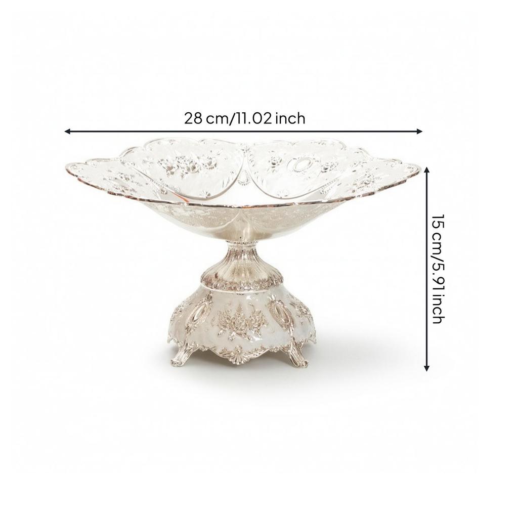 Snack Tray with Pedestal Sturdy Footed Spacious for Hosts