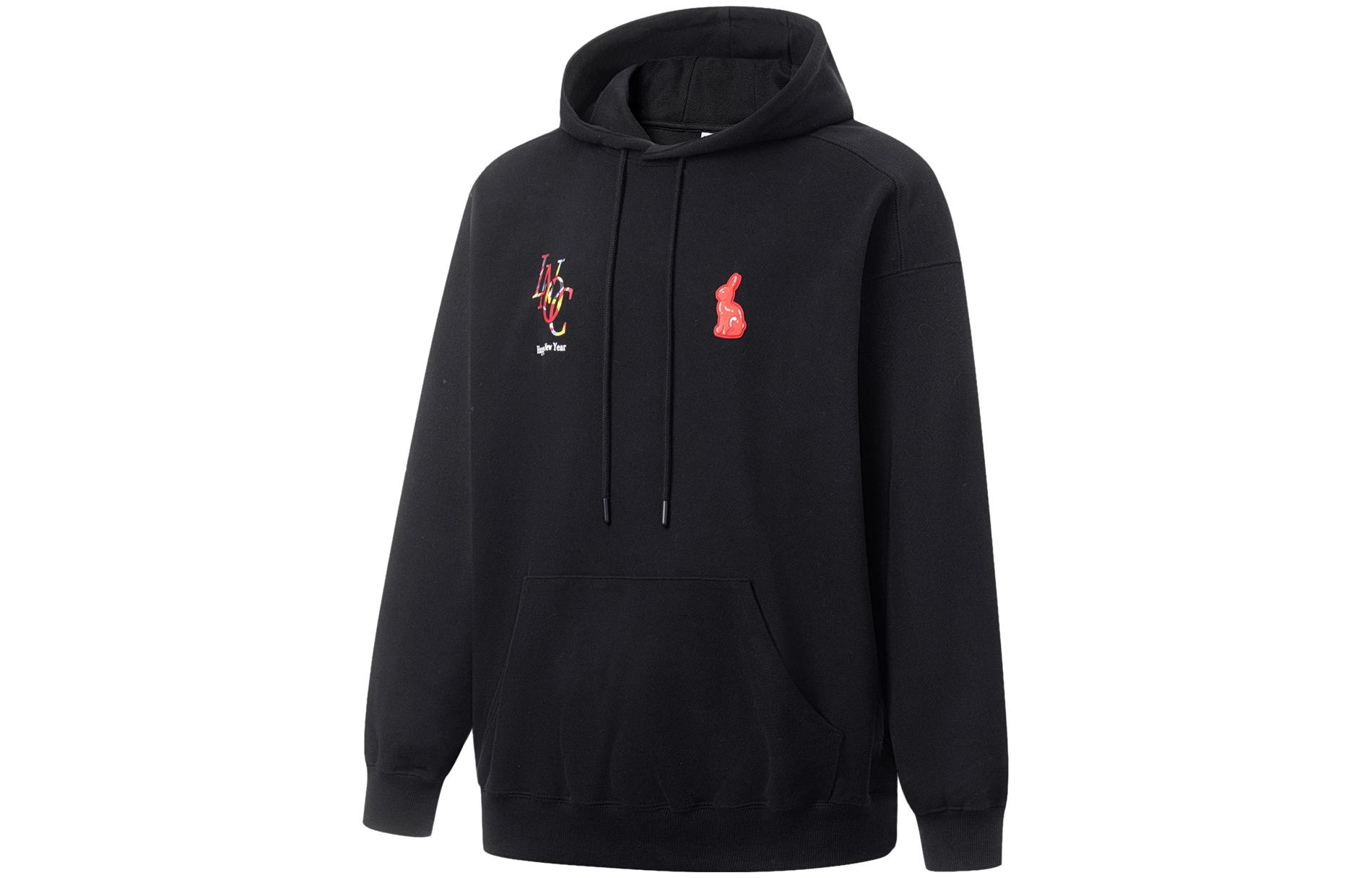 Li Ning Sweatshirts Unisex Black Hooded Moderate Regular AWDT311-1 S