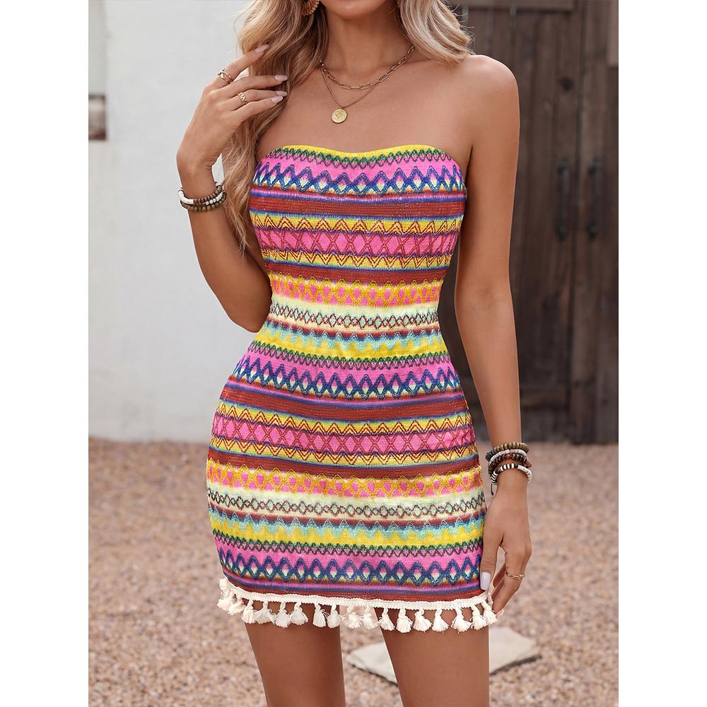 Ärmelloses trägerloses Bodycon Minikleid für Damen, Modekleid, Perfekt für lässige Urlaube