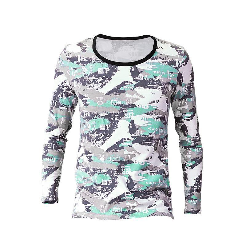 

Мужской облегающий топ из хлопка с длинным рукавом - осенне-зимнее теплое, тонкий круглый вырез, базовый слой XXL зелёный