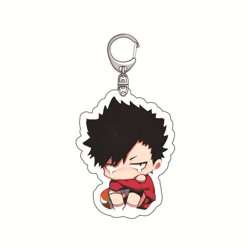 Haikyuu!! Hinata Shoyo Tobio Kageyama Daichi Sawamura Character Acrylic Car Keychain Cartoon Anime Charm Pendant Accessories