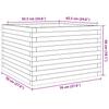 Plant Pot Wax Brown 70 X 70 X 46 Cm Solid Pine Wood